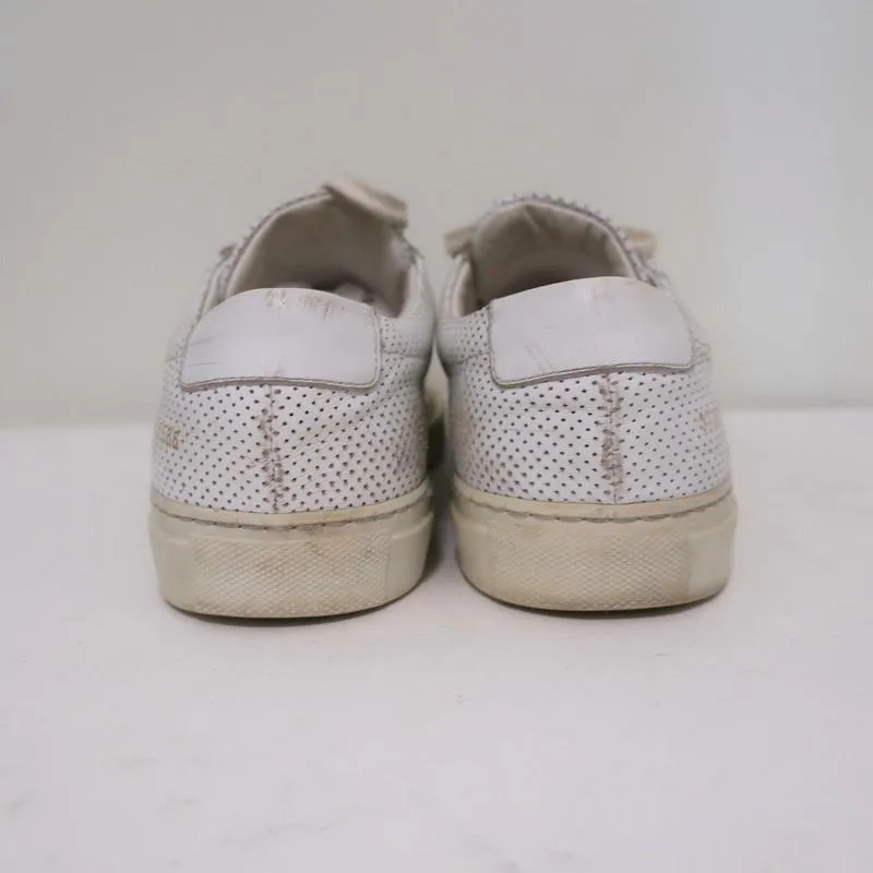 Woman by Common Projects Achilles Low Sneakers White Perforated Leather Size 38