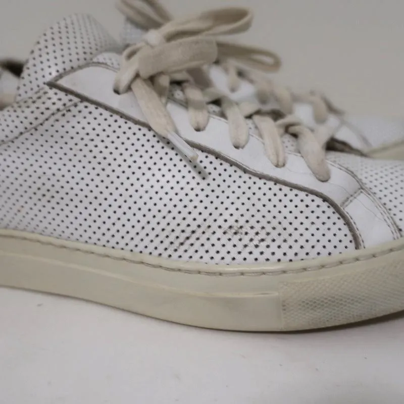 Woman by Common Projects Achilles Low Sneakers White Perforated Leather Size 38