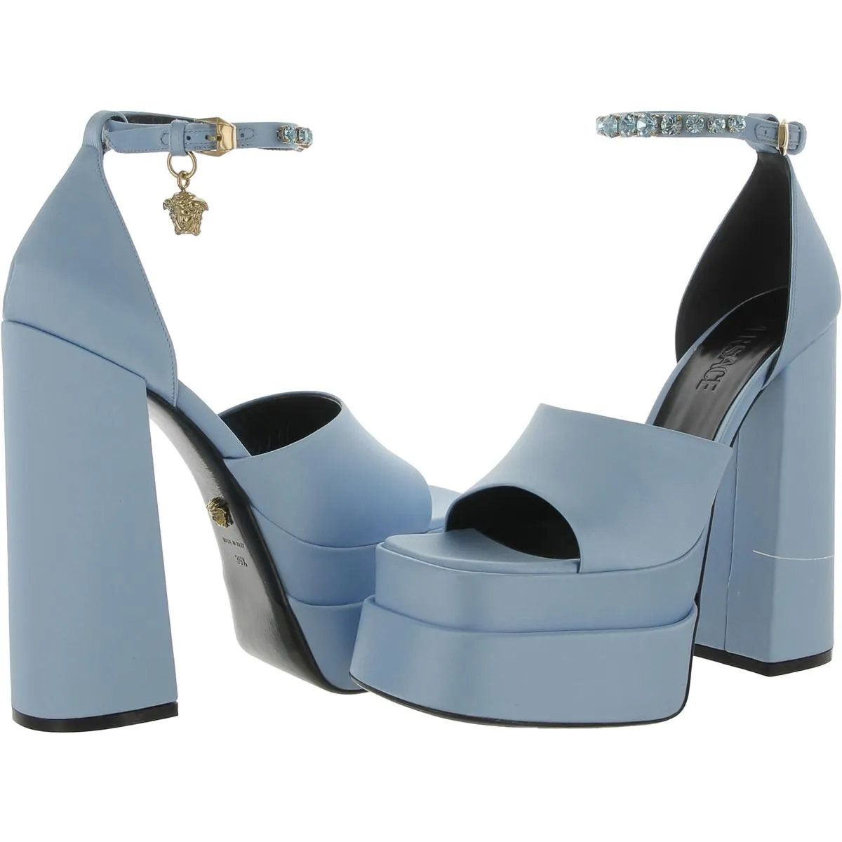 Womens Leather Ankle Strap Pumps