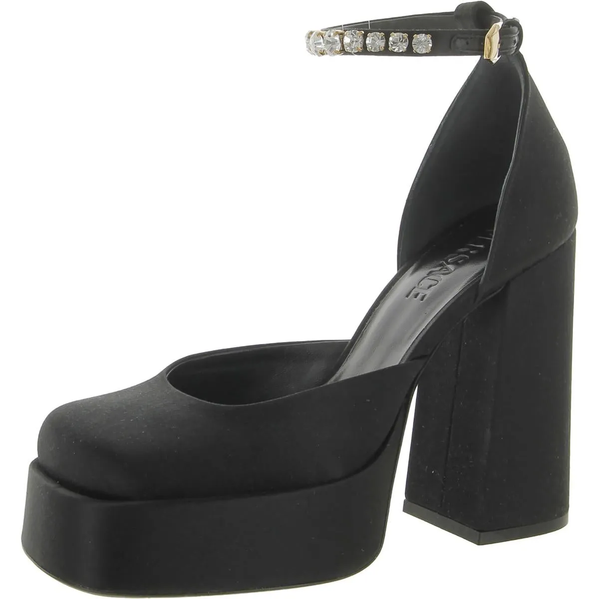 Womens Leather Ankle Strap Pumps
