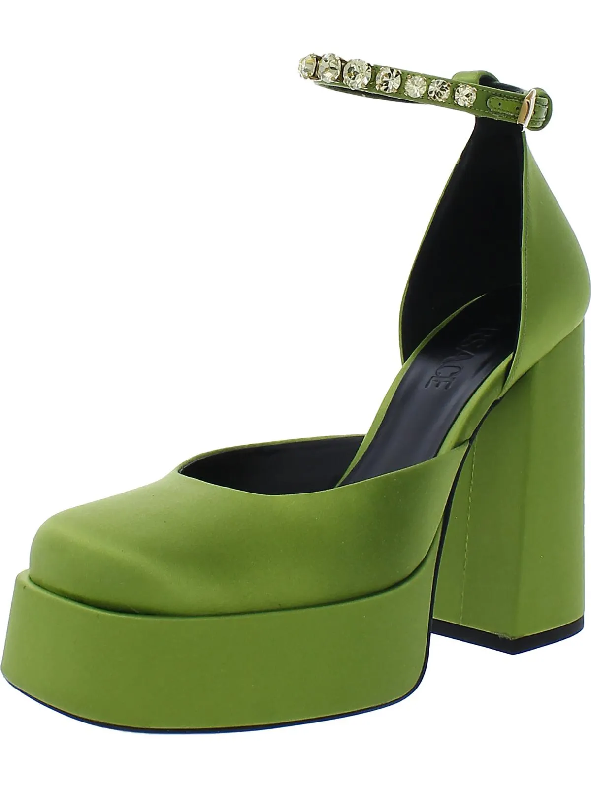 Womens Leather Ankle Strap Pumps
