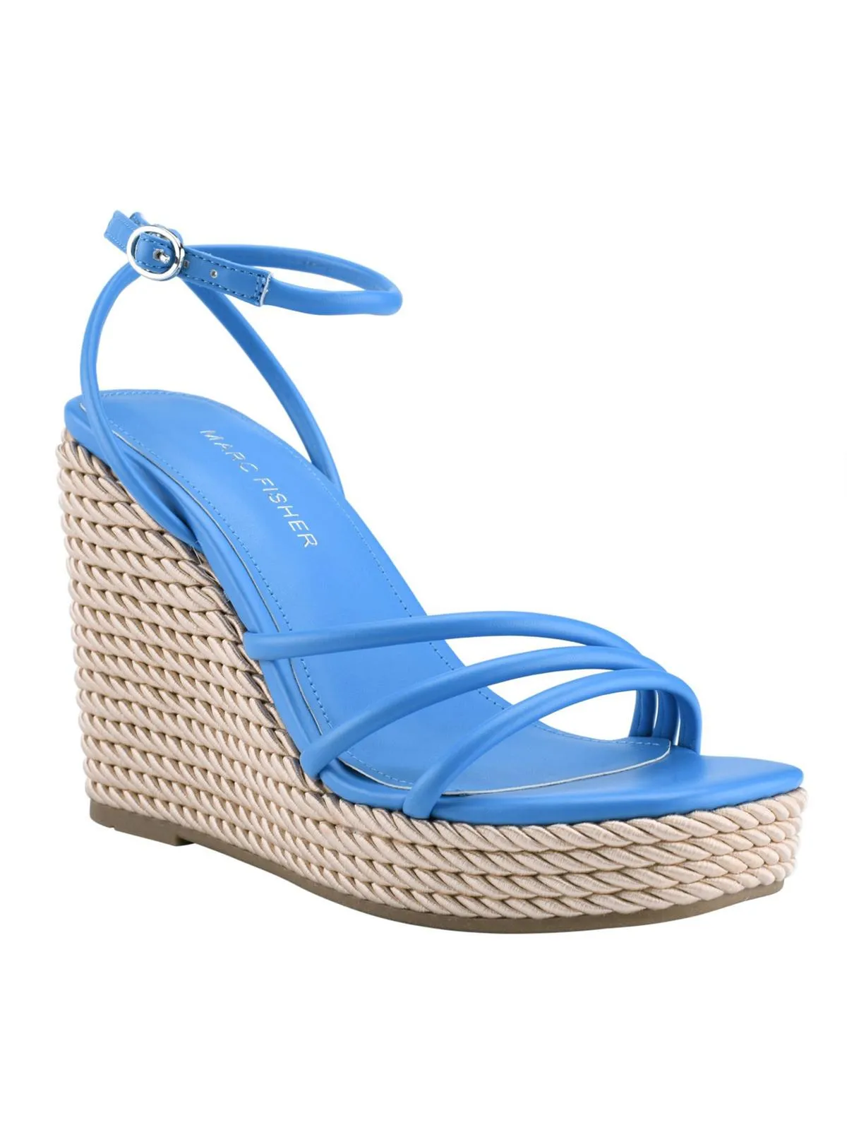 Zeki Womens Woven Ankle Strap Wedge Heels