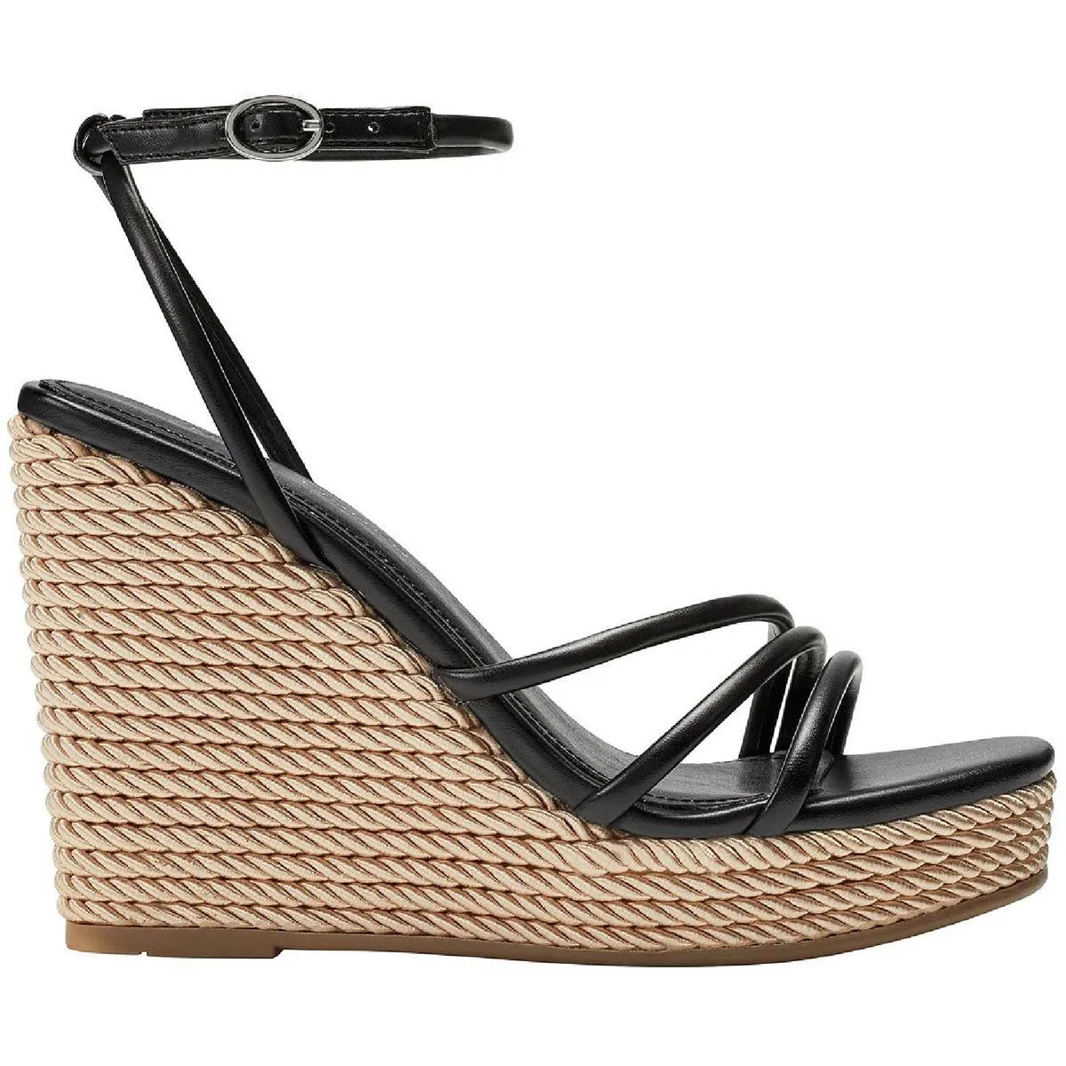 Zeki Womens Woven Ankle Strap Wedge Heels